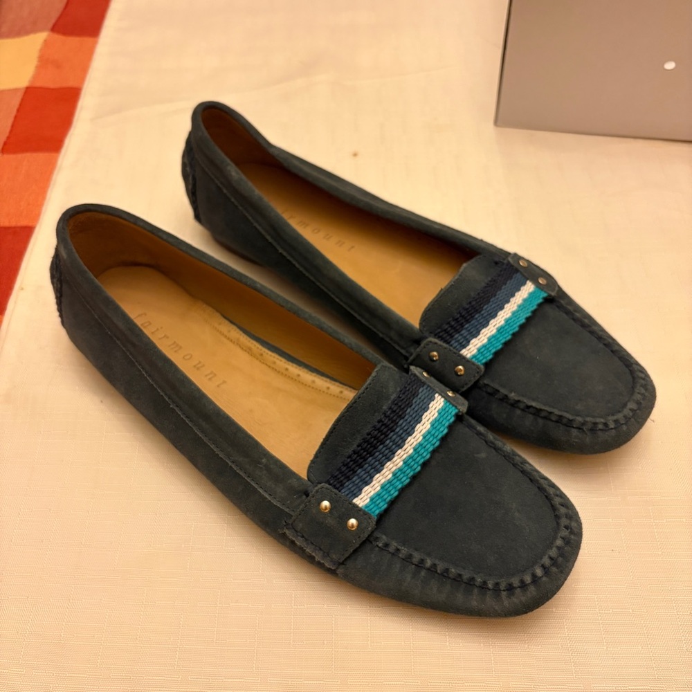 Fairmount Elegant Navy Loafers with Striped Detail